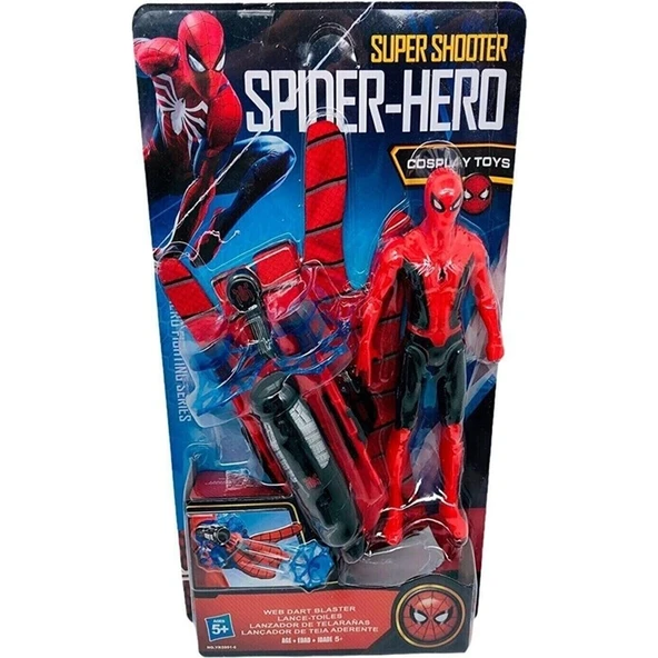 YM Toys Örümcek Adam Ağ Atan Vantuz Fırlatan Eldiven ve Işıklı Spiderman Figür ürün görseli 1