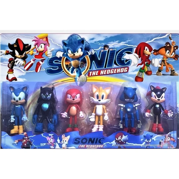 Evimon Sonic 6 Lı Figür Oyuncak Seti Tails Knuckles Kirpi Yeni Ürün ürün görseli 1