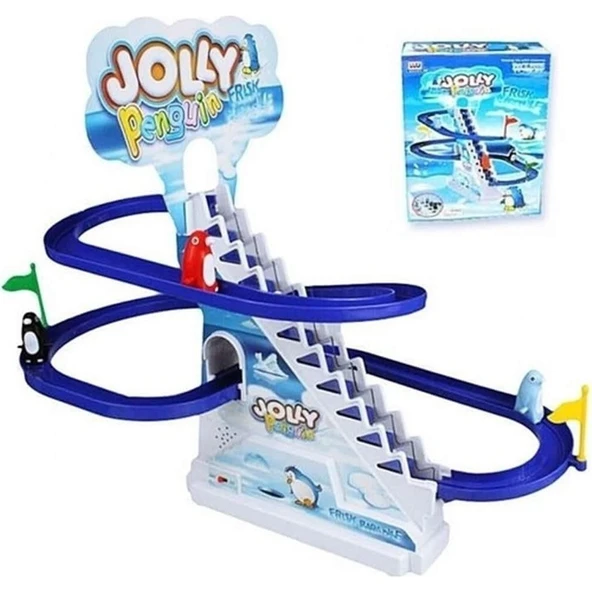 Canda Oyuncak Müzikli Hareketli Jolly Penguın Penguen Kaydırak Seti ürün görseli 1