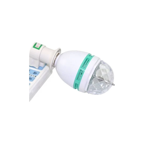 Shavers E27 Renkli LED Döner Başlıklı Disko Topu Ampul 3 W - Resim 3