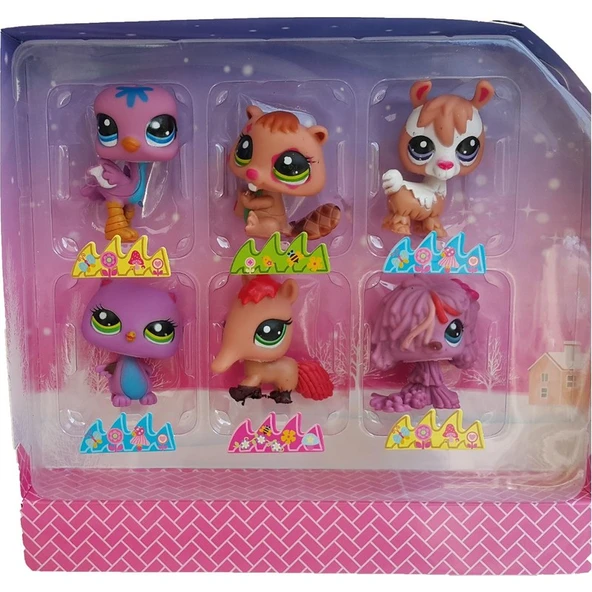Kılıfkapakdünyası Kkd Neşeli Oyuncak Minişler 6'Lı Miniş Ailesi Oyuncak Pet Shop ürün görseli 1