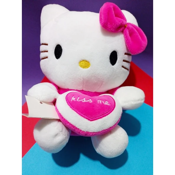Ermap Hello Kitty Peluş Oyuncak Kedi Kiss Me Kalpli Uyku Arkadaşı ürün görseli 1