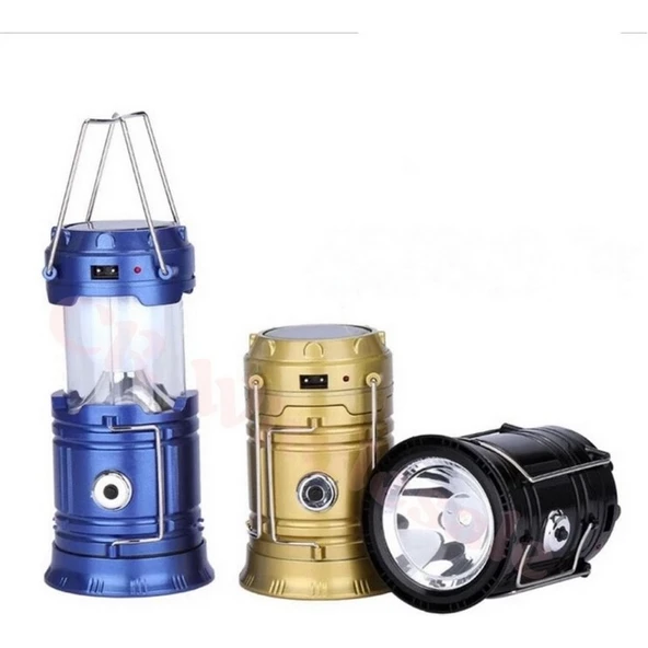 Hilall Shop Güneş Enerjili Şarj Edilebilir USB Girişli Kamp Feneri ürün görseli 1