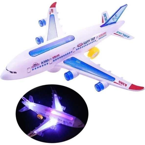 Happy Toys Hareketli Pilli Işıklı Aırbus Uçak ürün görseli 1
