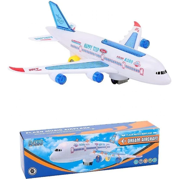 Birlik Oyuncak Uçak Airbus A380 Sesli Işıklı Hareketli Pilli Oyuncak Uçak ürün görseli 1