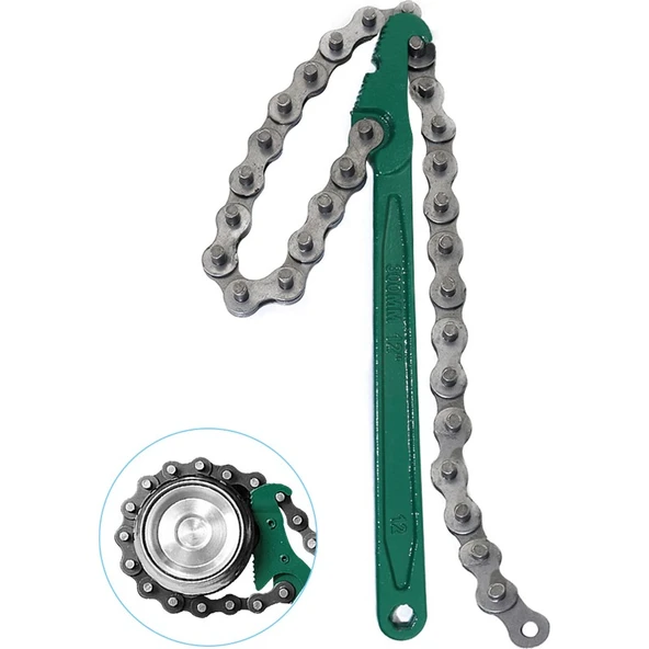Hırdavat Garajı Ayarlı Zincirli Yağ Filtre Sökme Anahtarı Profesyonel 300 mm 12'' ürün görseli 1