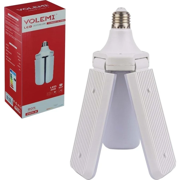 Volemi Pervane LED Ampül 3 Kanatlı 220V 45W 4500 Lümen Beyaz E27 Volemı ürün görseli 1