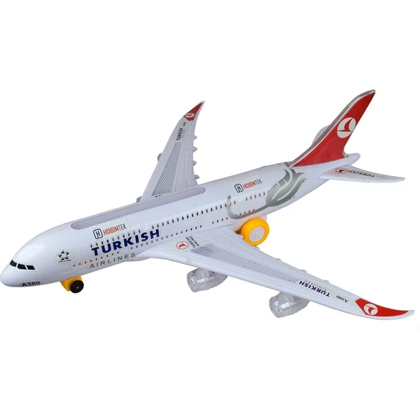 Cstars Türk Hava Yolları A380 Oyuncak Uçak Işıklı Hareketli 45 cm Büyük Boy ürün görseli 1