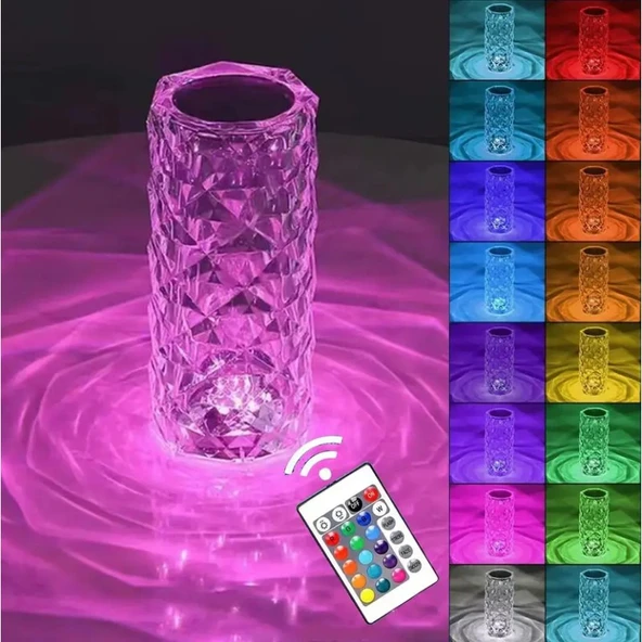 Artıcam Kristal Masa Lambası Rgb LED Dokunmatık USB Şarjlı ürün görseli 1