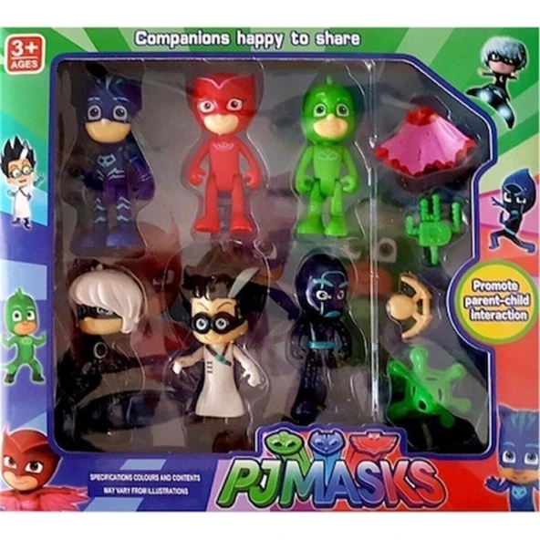 Pj Masks Pj Maskeliler Pj Masks 10'lu Pijamaskeliler Figür Oyuncak Seti ürün görseli 1