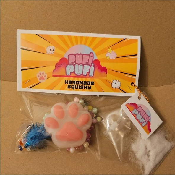 Pescar Elite Kedi Patisi Pembe Pufipufi Taba Squishy Stress Oyuncağı Sukuşi 1 Adet ürün görseli 1