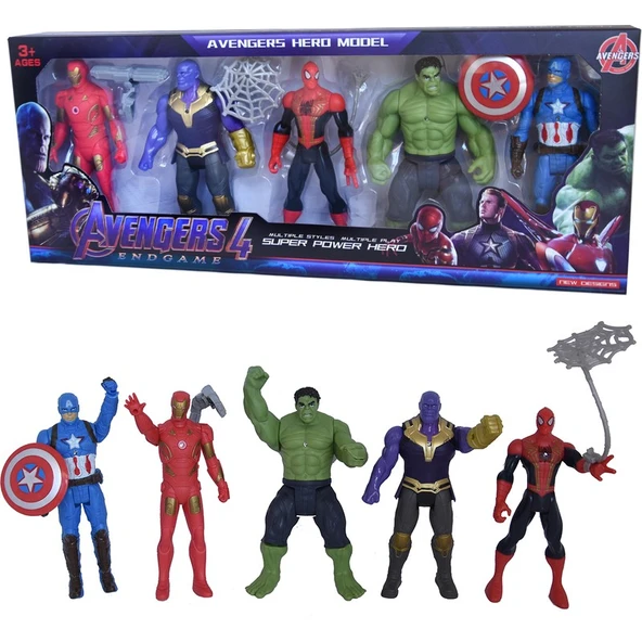 UDATOYS Yenilmezler Örümcek Adam Hulk Kaptan Amerika Thanos Ironman Set ürün görseli 1