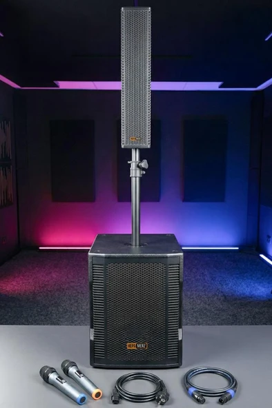 Hepa Merz Handfest Line Array Mikrofonlu Ses Sistemi Aktif Subwoofer + Line Hoparlör 2000W ürün görseli 1