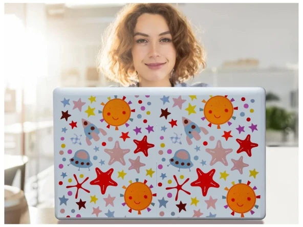 DEFTER STİCKER,LAPTOP STİCKER  UZAYLI DESENLİ PVC 70X50X0,5CM ürün görseli 1