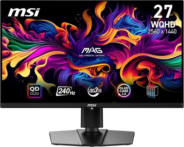 MSI MAG 271QPX QD-OLED 26.5" 0.03 ms 2K Pivot 360 Hz Oyuncu Monitörü Outlet ürün görseli 1