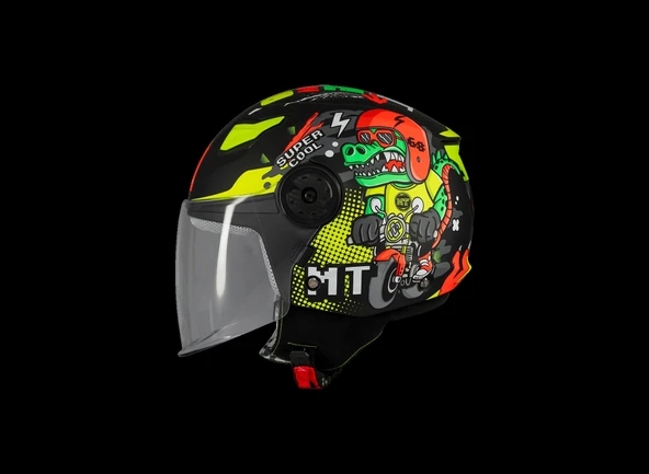 KASK MT ÇOCUK LITE DİNO A1 MAT SİYAH - Resim 2