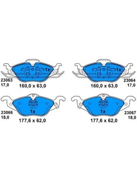 Ön Fren Balatası – Opel Astra G 1.2 16V / 1.4 16V / 1.6 16V / 1.7 DTI (1998–2005) Uyumlu ürün görseli 1