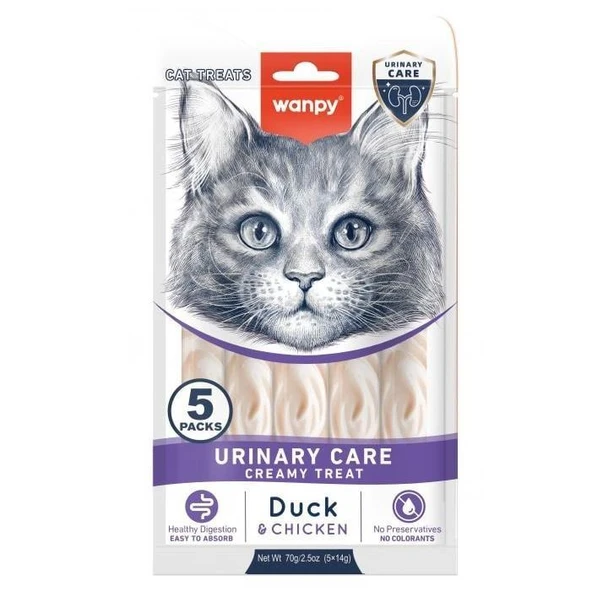 Wanpy Urinary Care Ördek ve Tavuklu Krema Kedi Ödülü 5x14gr ürün görseli 1