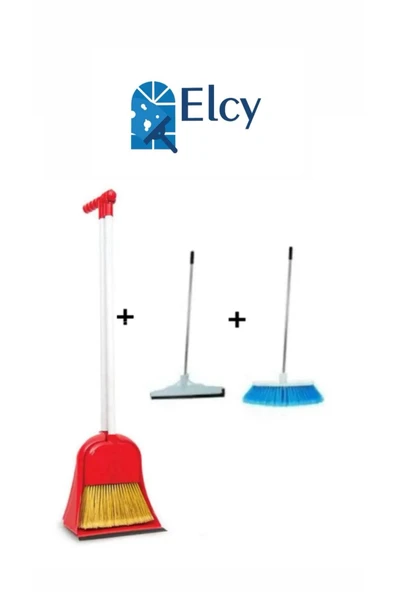 ELCY Hazneli Süpürgeli Faraş Metal Saplı Temizlik Seti İle Birlikte ürün görseli 1
