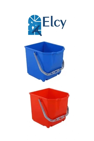 ELCY (2'Lİ YEDEK KOVA) Temizlik Arabası, Paspas Arabasına Uygun Yedek Kova 25+25 Lt Kırmızı-Mavi ürün görseli 1