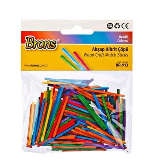 Brons Ahşap Kibrit Çöpü Renkli Br-912 - 2 paket ürün görseli 1