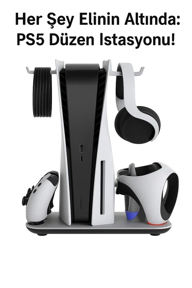Ps5/ps5 Slim Uyumlu Multifonksiyonel Şarj Stand Soğutucu Fan ürün görseli 1