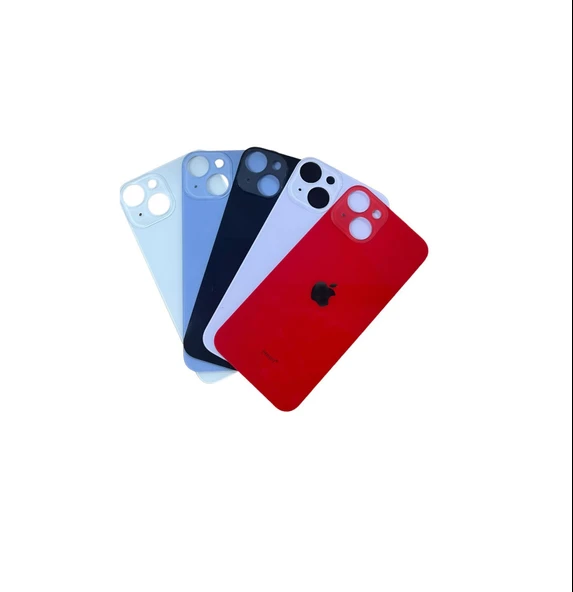 Uyumlu İphone 14 Plus Arka Kapak Lazer Kesim ( Pil Kapağı )  Cam - Mavi ürün görseli 1
