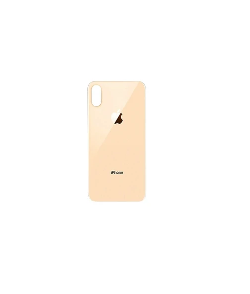 Uyumlu İphone Xs Max Arka Kapak Lazer Kesim ( Pil Kapağı )  Cam - - Gold ürün görseli 1