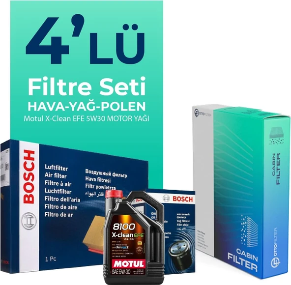 Bosch Audi A7 3.0 Tdı Quatro 245HP Motul Motor Yağlı Bakım Seti (2010-2016) 4lu ürün görseli 1