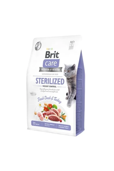 Brit Care Tahılsız Sterilised Kilo Dengeleyici Ördekli Kısır Kedi Maması 2 Kg ürün görseli 1