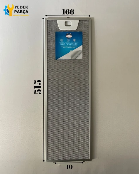 Beko: P40S | 166x515 mm| Aspiratör & Davlumbaz Tel Yağ Filtresi | Model: 00660223 - 50271563004 - 9197059811 | 16,6x51,5cm ürün görseli 1
