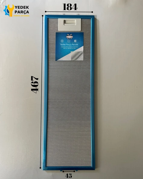 185x465 mm Aspiratör & Davlumbaz Tel Yağ Filtresi 18,5x46,5 cm ürün görseli 1