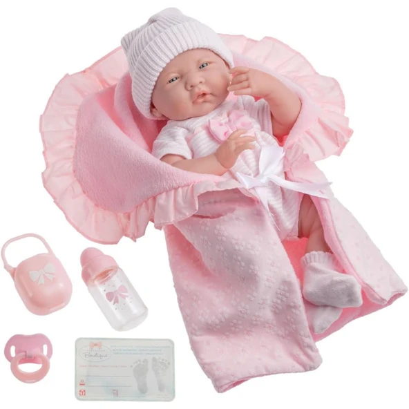 Berenguer Gerçekçi Yenidoğan Oyuncak Bebek 39 cm ve Pembe Kundak Seti ürün görseli 1