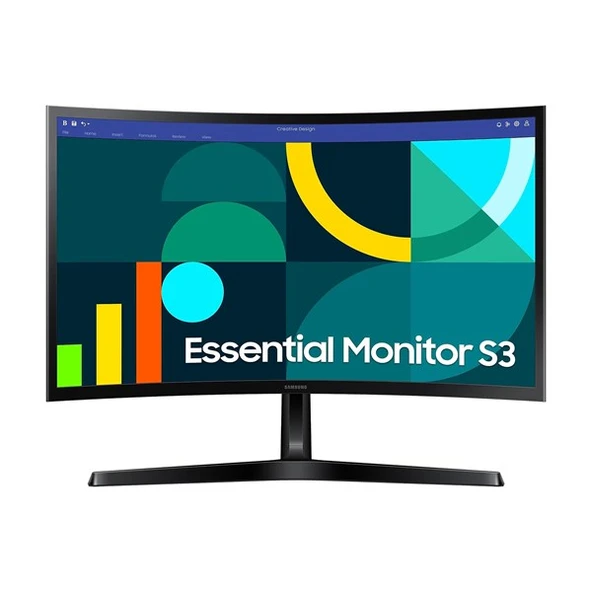 SAMSUNG 23.8" VA ESSENTIAL S3 LS24D366GAUXUF 4MS 100hz HDMI Kavisli EV Ofis Tipi Monitör (1920 X 1080) ürün görseli 1