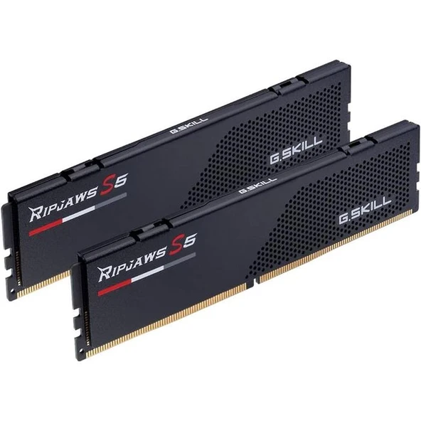 GSKILL Ripjaws S5 Siyah DDR5-6000Mhz CL36 32GB (2X16GB) DUAL (36-36-36-96) 1.35V F5-6000J3636F16GX2-RS5K ürün görseli 1