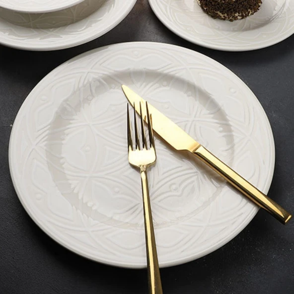 SRV-0041 YUV SERVIS TABAK 26 CM CREAM DECOR ürün görseli 1