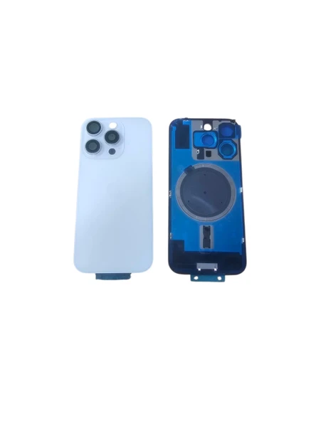 Uyumlu İphone 16 Pro Arka Kapak Kamera Camlı  Full ( Pil Kapağı ) Cam - Beyaz ürün görseli 1