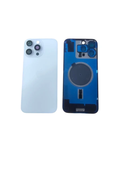 Uyumlu İphone 16 Pro Max Arka Kapak Kamera Camlı Full ( Pil Kapağı ) Cam - Beyaz ürün görseli 1