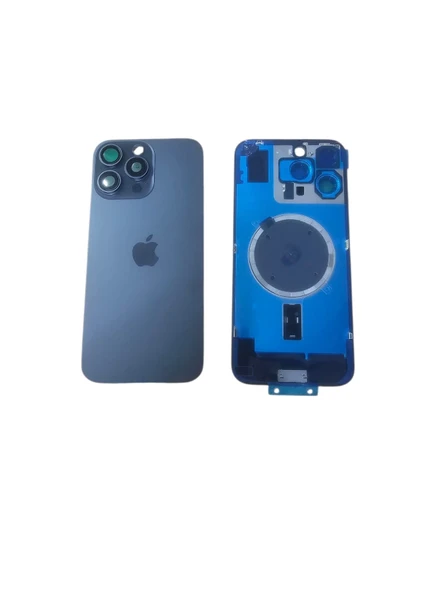 Uyumlu İphone 16 Pro Max Arka Kapak Kamera Camlı Full ( Pil Kapağı ) Cam - Siyah ürün görseli 1
