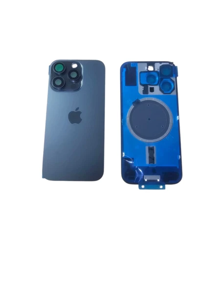 Uyumlu İphone 16 Pro Arka Kapak Kamera Camlı Full ( Pil Kapağı ) Cam - Siyah ürün görseli 1