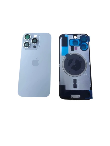 Uyumlu İphone 16 Pro Arka Kapak Kamera Camlı Full ( Pil Kapağı ) Cam - Titanyum ürün görseli 1