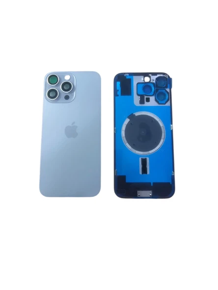 Uyumlu İphone 16 Pro Max Arka Kapak Kamera Camlı Full ( Pil Kapağı ) Cam - Titanyum ürün görseli 1