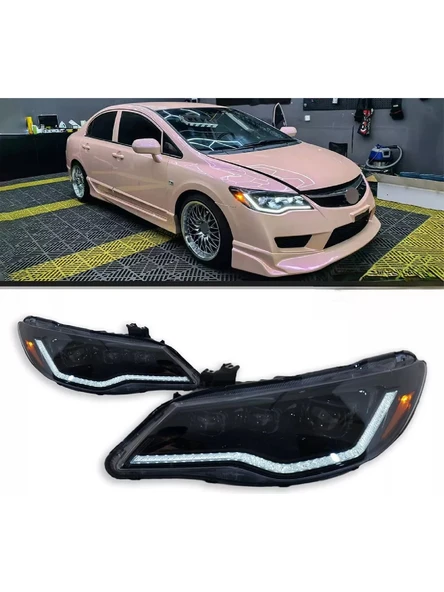 Honda Civic Fd6 2006-2012 Daimond 3 Lens Ledli Ön Far ürün görseli 1