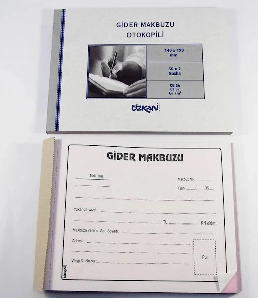Özkan Otokopili Gider Makbuzu 50x2 Nüsha 14x19 cm 1 adet ürün görseli 1