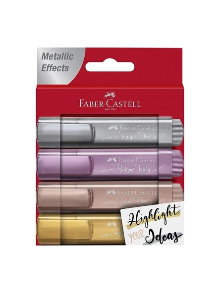 Faber-Castell Faber Castell Metalik Fosforlu Kalem 4 Lü Set ürün görseli 1