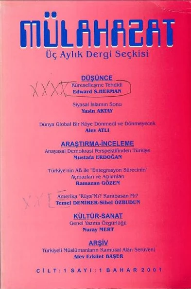 Mülahazat 1 Bahar 2001 ürün görseli 1