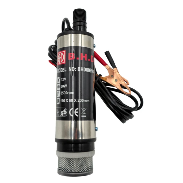 Fixonic B.H.D. BHD00698 12V/51mm Kendinden Emişli Taşınabilir Yakıt/Sıvı Yağ Aktarma Mazot Pompası ürün görseli 1