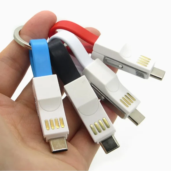 Powermaster Type C / Lightning Anahtarlık USB Şarj Kablosu - Resim 3