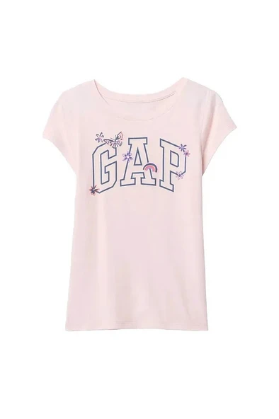 GAP V-Hs Ss Logo Tee Pudra Kız Çocuk T-Shirt 721891001 ürün görseli 1