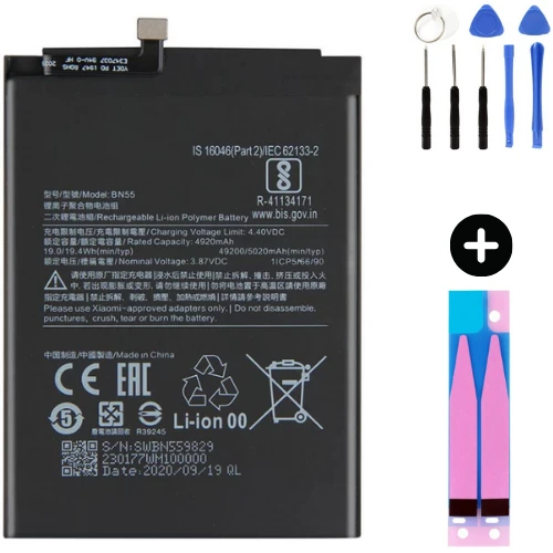 Xiaomi Redmi Note 9 Pro BN53 Uyumlu A Kalite Batarya Pil + Montaj Seti ürün görseli 1